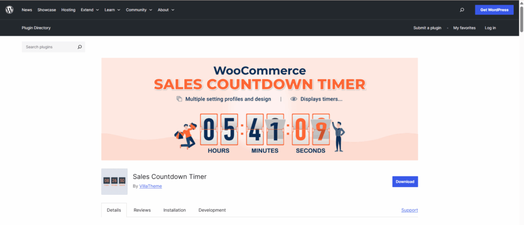 sales countdown timer plugin Screenshot of the wordpress timer plugin called sales countdown timer plugin's details