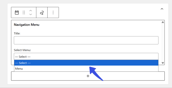 Choose the desired custom menu name to add in navigational menu