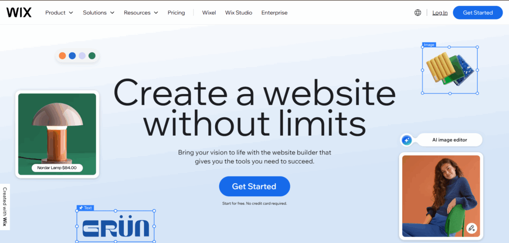 wix website landing page