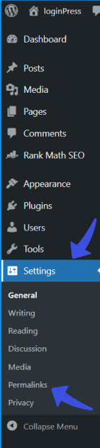 WordPress setting panel 