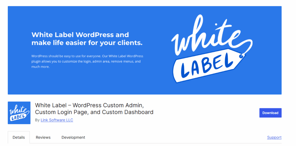 This is an image of the plugin information about wp white label plugin in wordpress