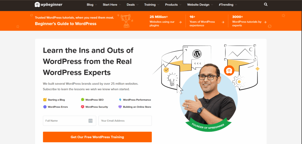 WPBeginner blog on wordpress tutorials 