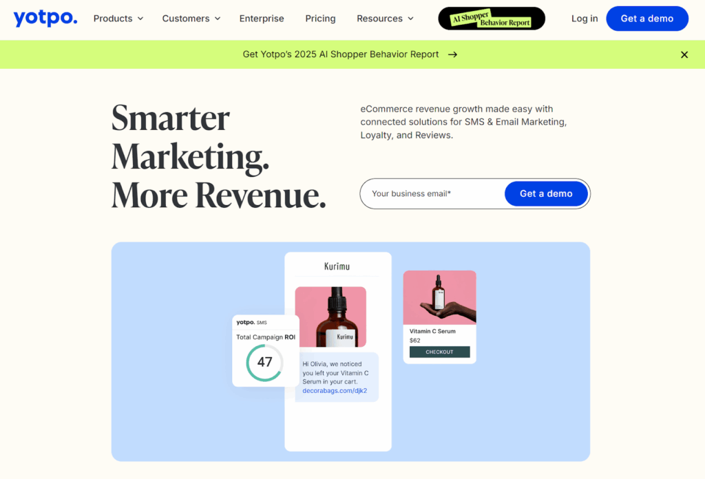 yotpo Yotpo is one of the best tools for sms marketing