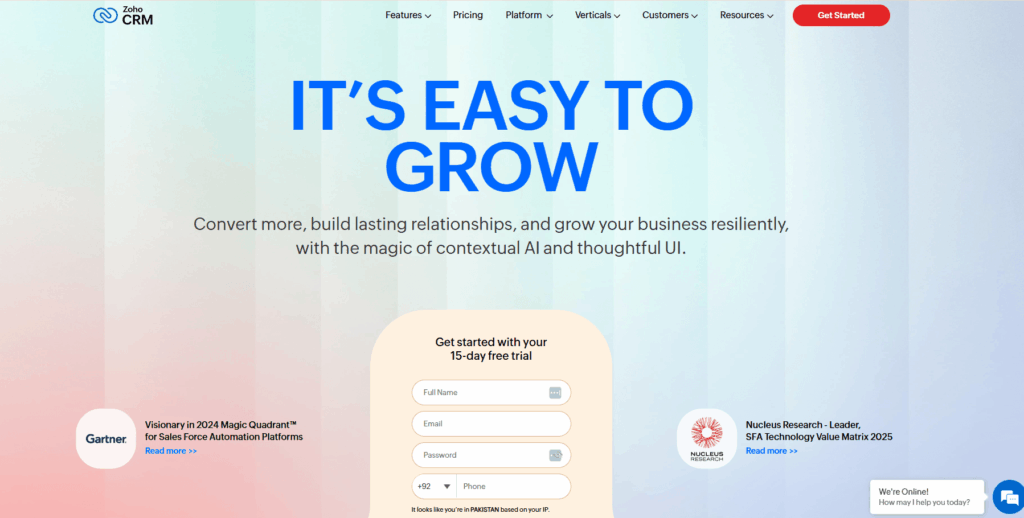 zoho crm Zoho CRM- this is a screeshot of zoho crm software