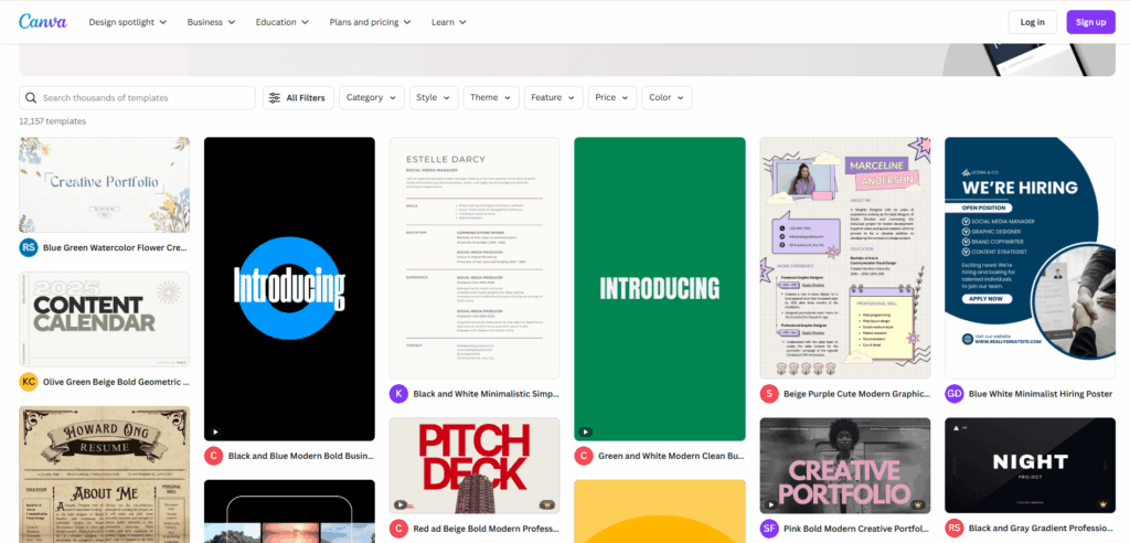 canva social media templates Canva website with gated content to access social media templates