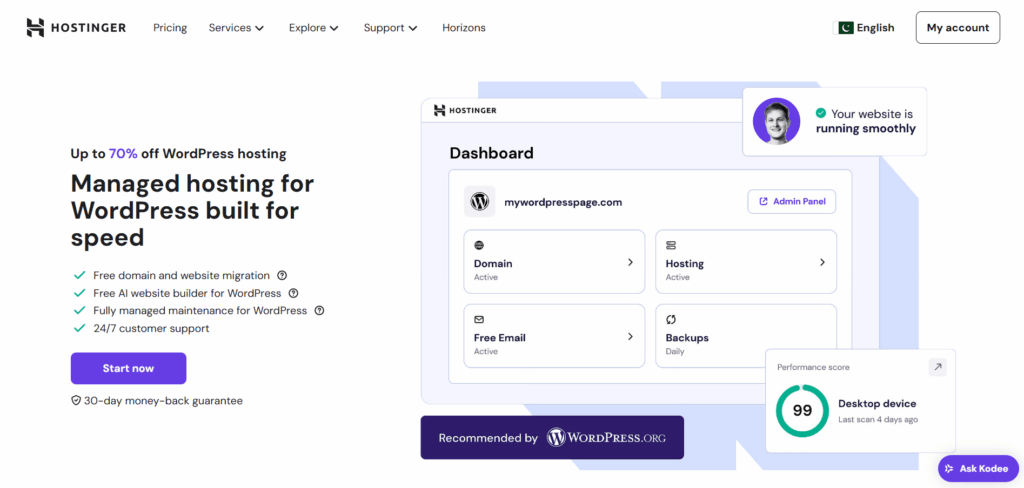 hostinger Hostinger website landing page