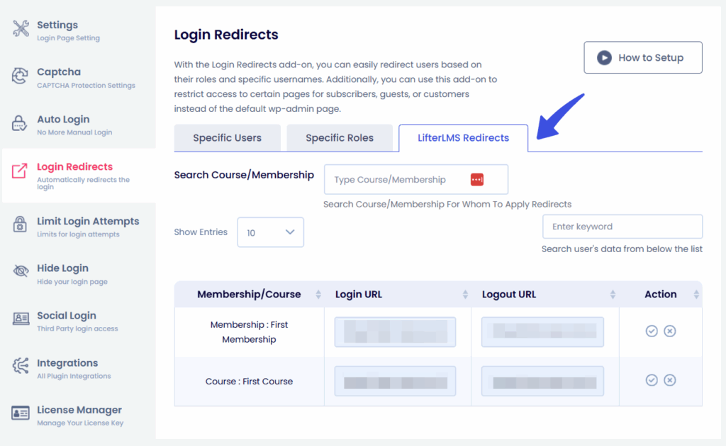 LifterLMS Redirects - LoginPress Settings
