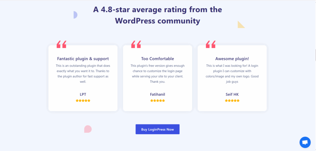 reviews Loginpress plugin reviews and testimonials