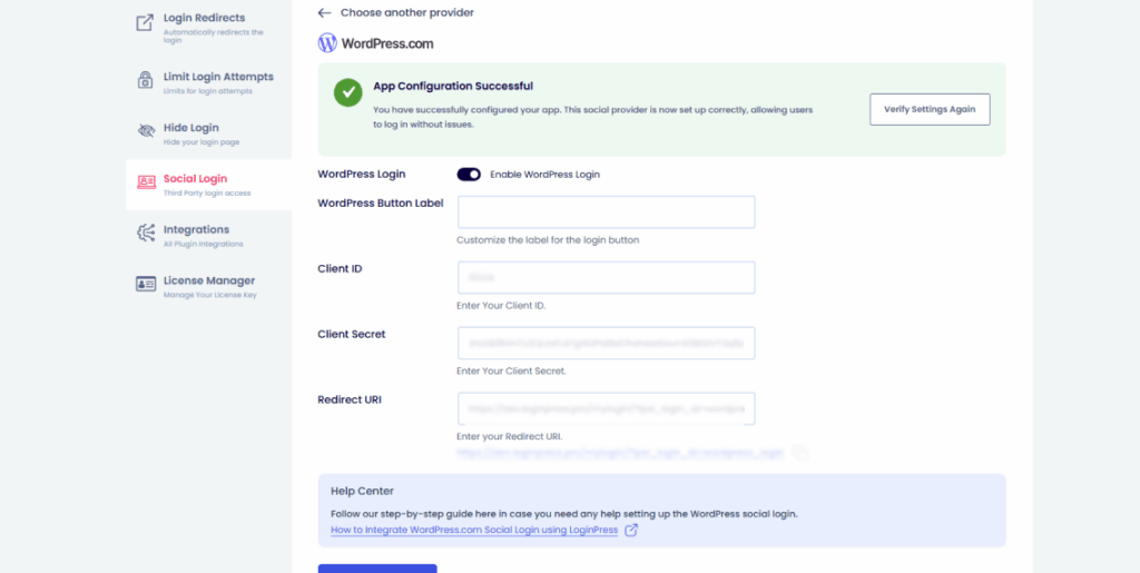 Add your social login in loginpress