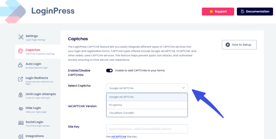 choose captcha type Choose captcha type in captcha option for hcaptcha vs recaptcha