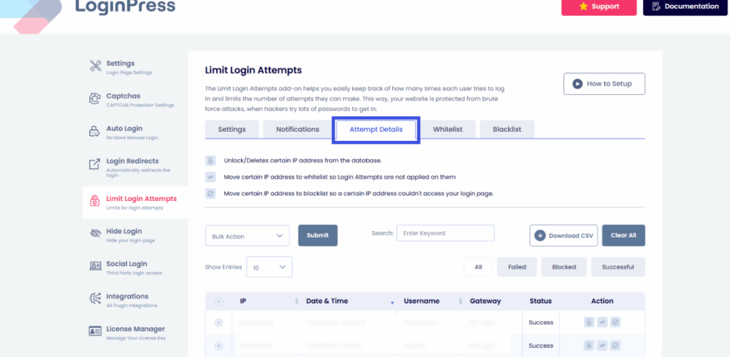 Limit login attempts feature for woocommerce login security