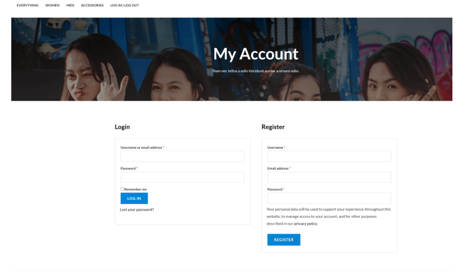 Woocommerce default login and registration forms to customize woocommerce login form