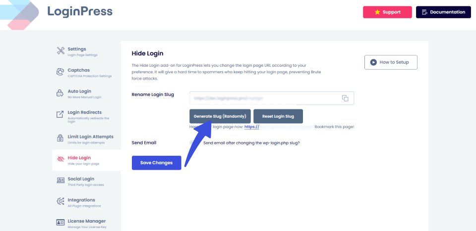 generate login slug Generate login slug to hide wordpress login url