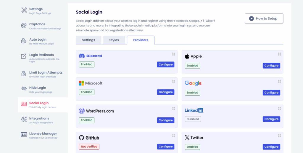 social login integrations 1 Social login integrations avaliable in loginpress for passwordless authentication