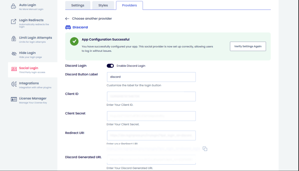 add provider details Add social provider details for social login