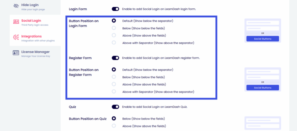 button positioning in learndash Button positioning in learndash login page customization