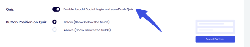 enable quiz option Enable quiz option for learndash login page customization
