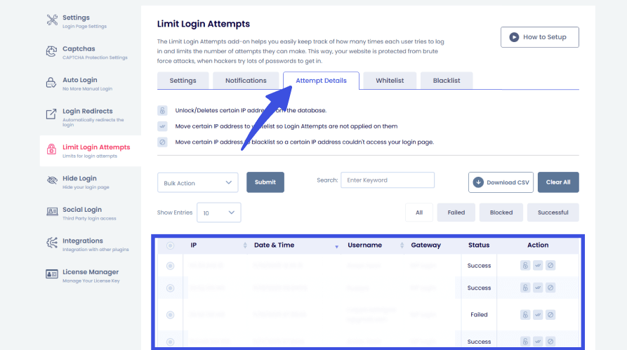 Go to attempt details tab for wordpress fraud prevention