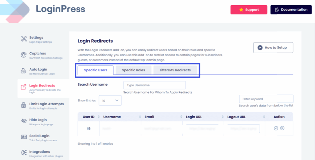 login redirects settings Login redirects settings in loginpress