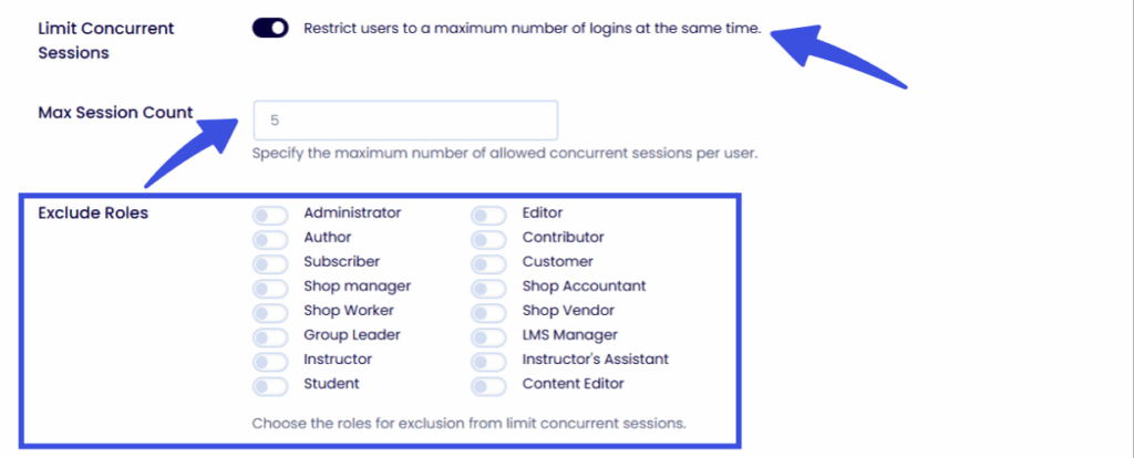 Wordpress session management options