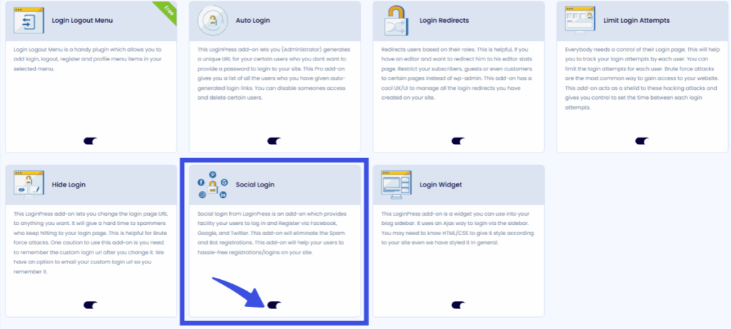 Toggle the button to activate the add ons