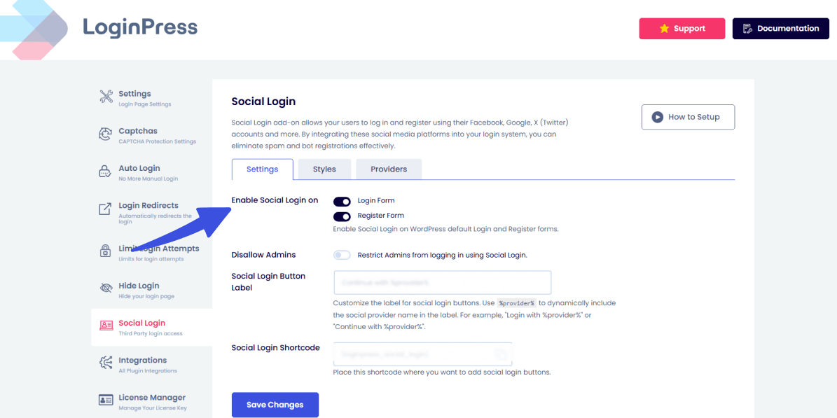enable social login 1 Enable social login on login forms