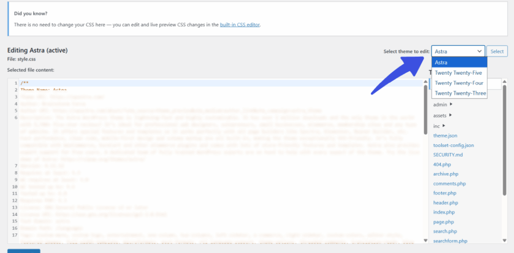 select child theme to edit Select child theme in theme editor to customize wordpress login page for clients