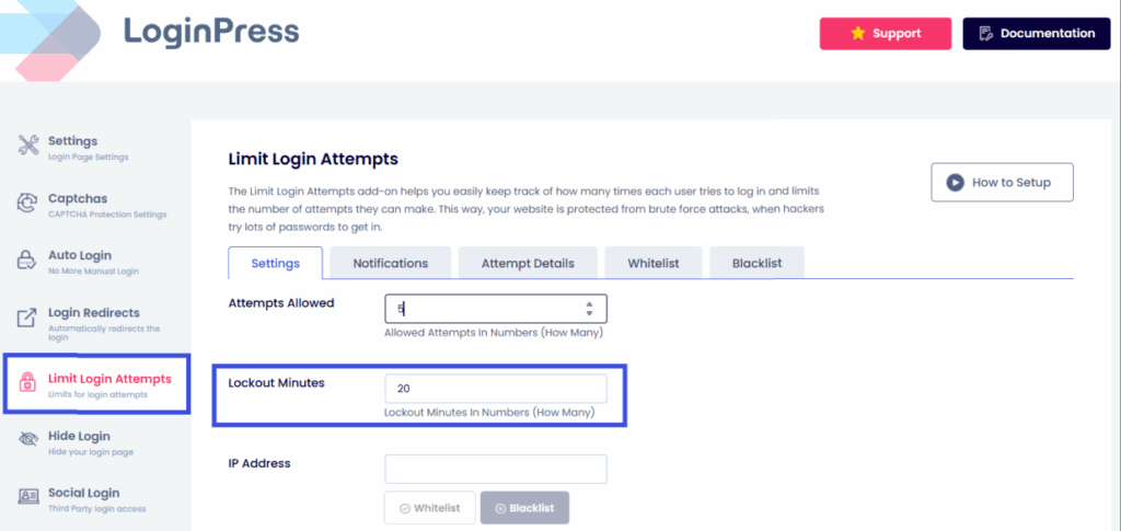 Add lockout minutes login security for membership sites