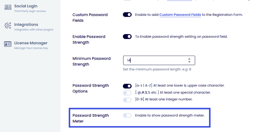Add password strength meter on forms
