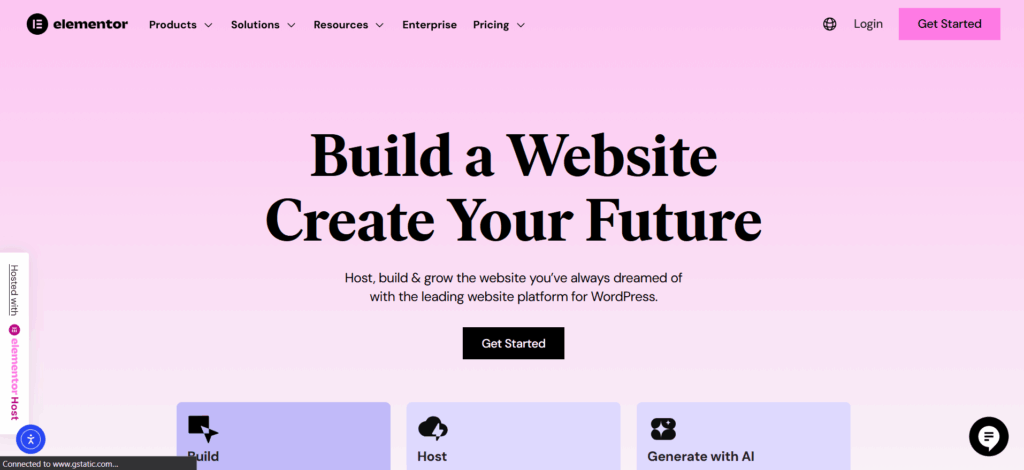 Elementor page builder 