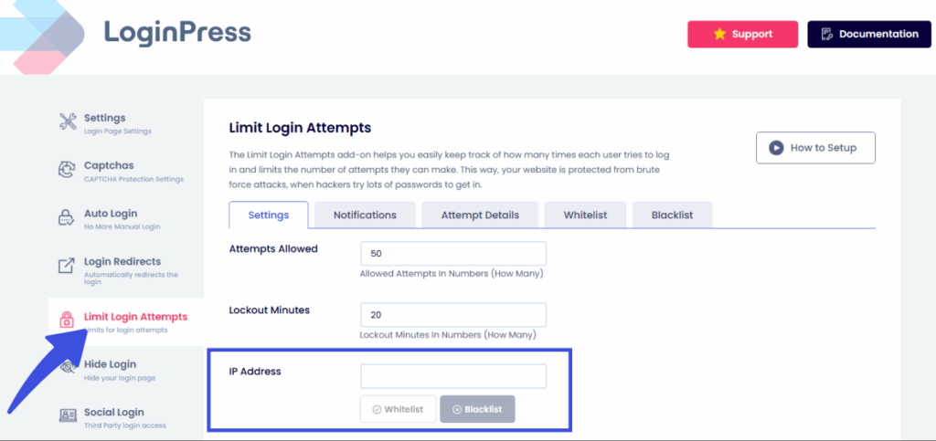 Ip address blocking in loginpress