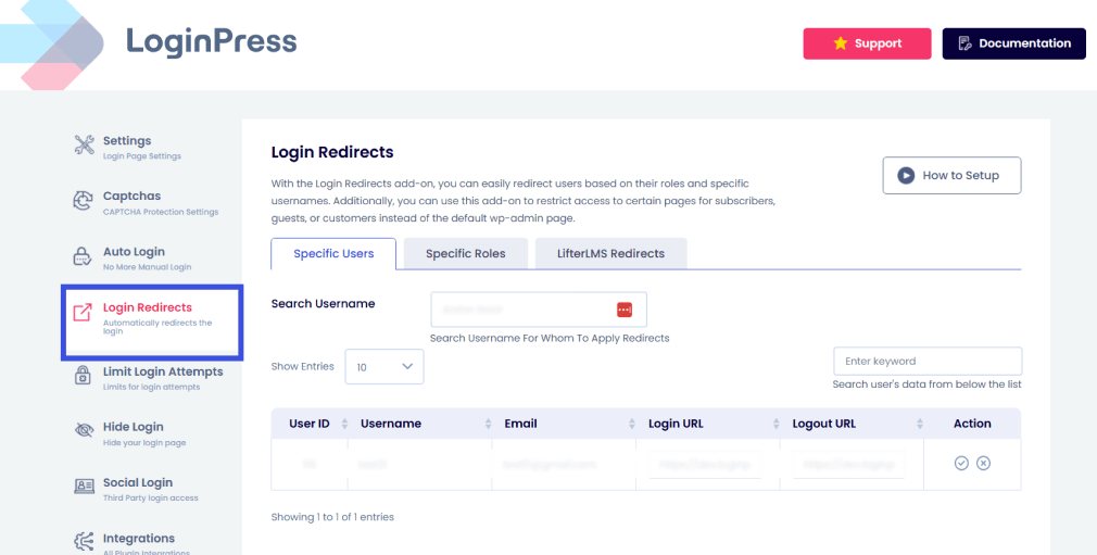login redirects option 1 Login redirects options in loginpress