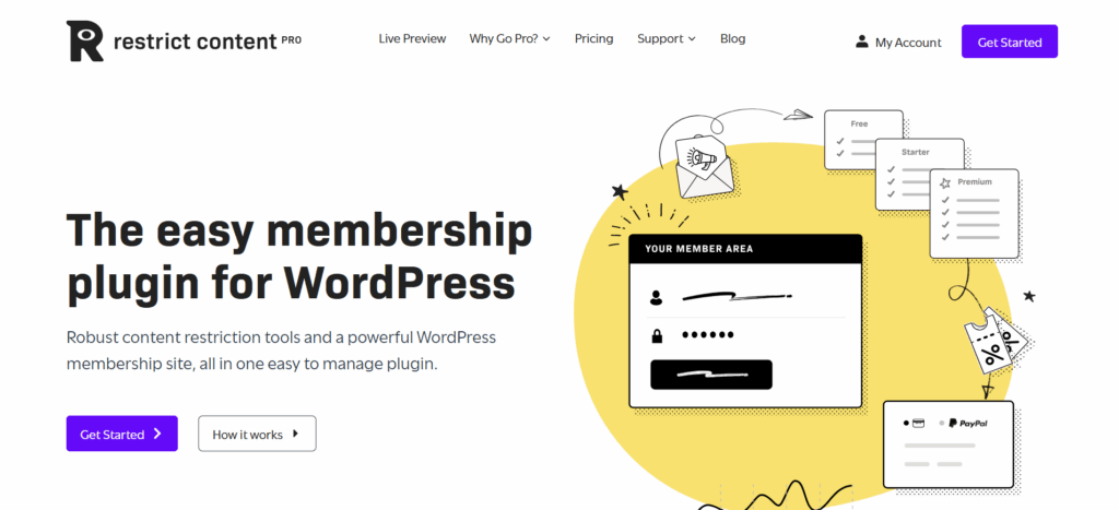 Restrict content pro plugin for restricting content 