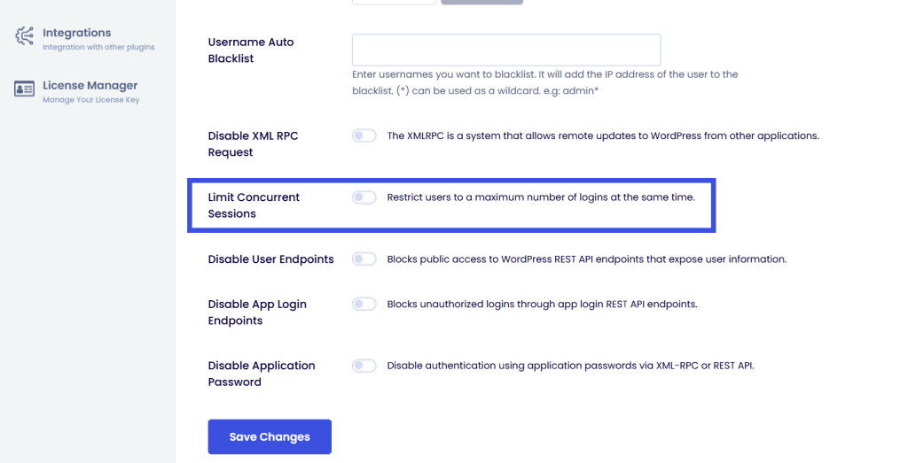Limit concurrent sessions to avoid session hijacking