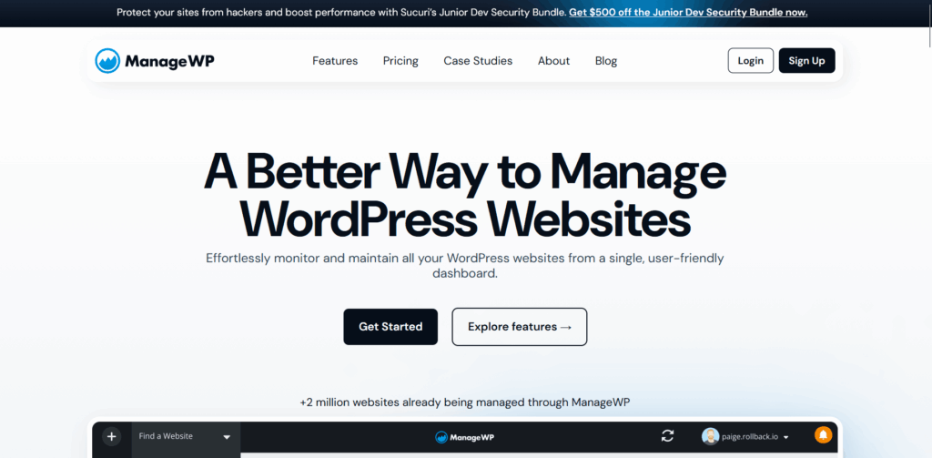 Managewp wordpress management tool