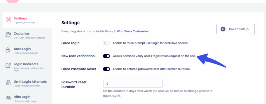 new user verification option New user verification option in loginpress