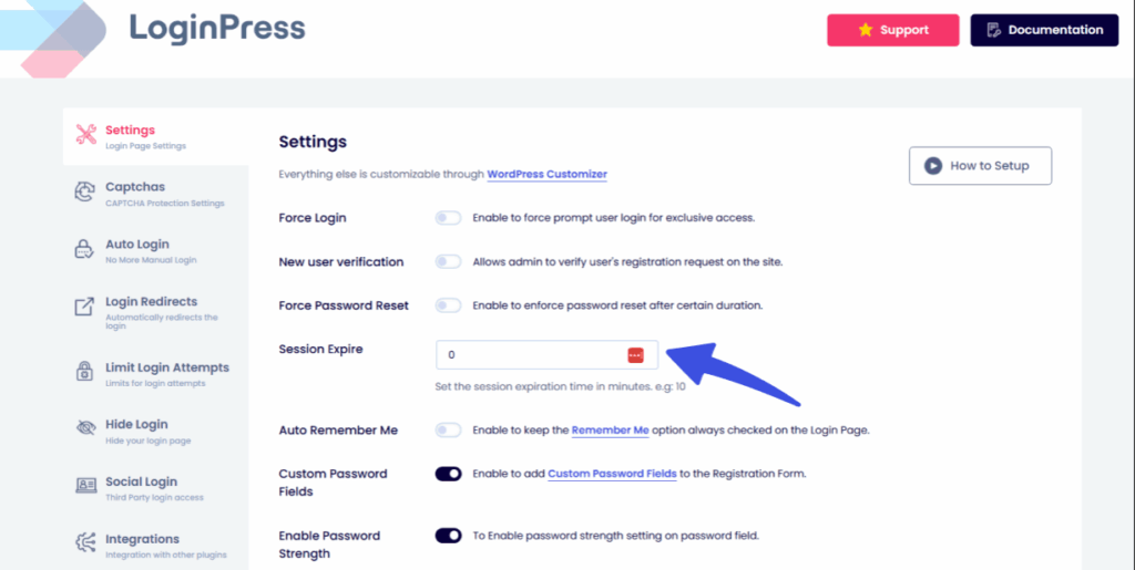 session expire option 1 Session expire option in loginpress for login security