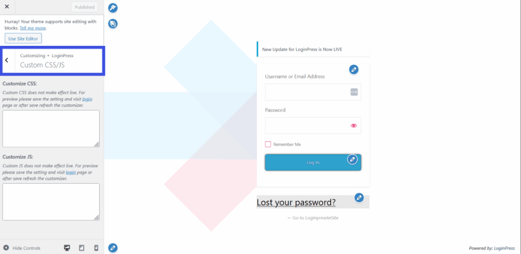 Add custom css and js Add custom css and js to use wordpress login page as marketing funnel