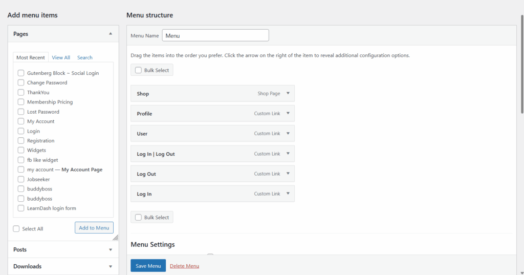 Add logout login menu in wordpress Add logout login menu add on from loginpress