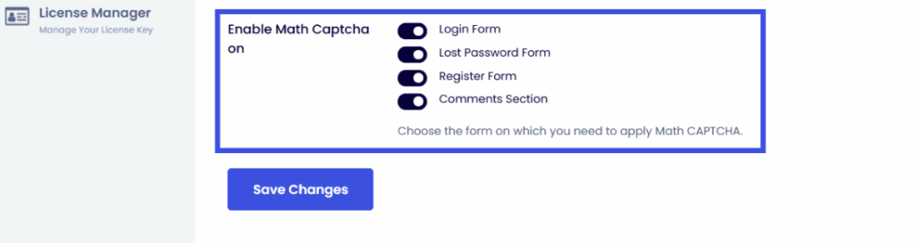 Enable math captcha on forms Enable math captcha on forms using loginpress