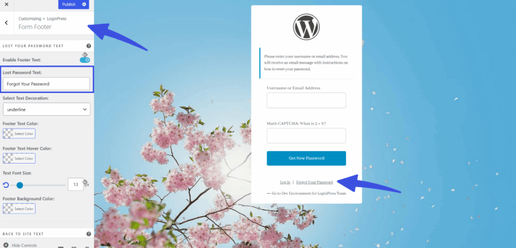 Add custom forget form text Add custom forget form text using loginpress