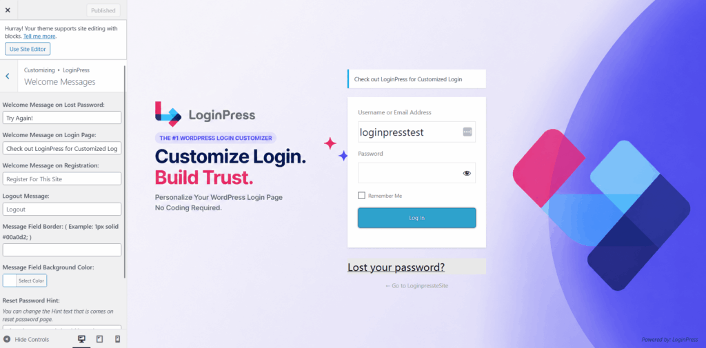 Add custom welcome messages Add custom welcome messages or headlines in login forms using loginpress