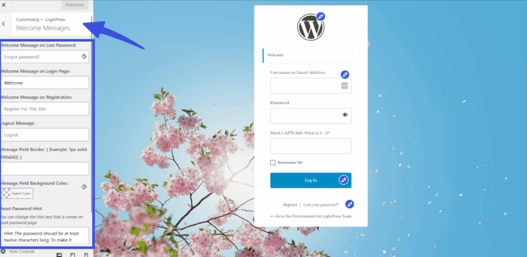 Custom welcome messages 1 Custom welcome messages in loginpress
