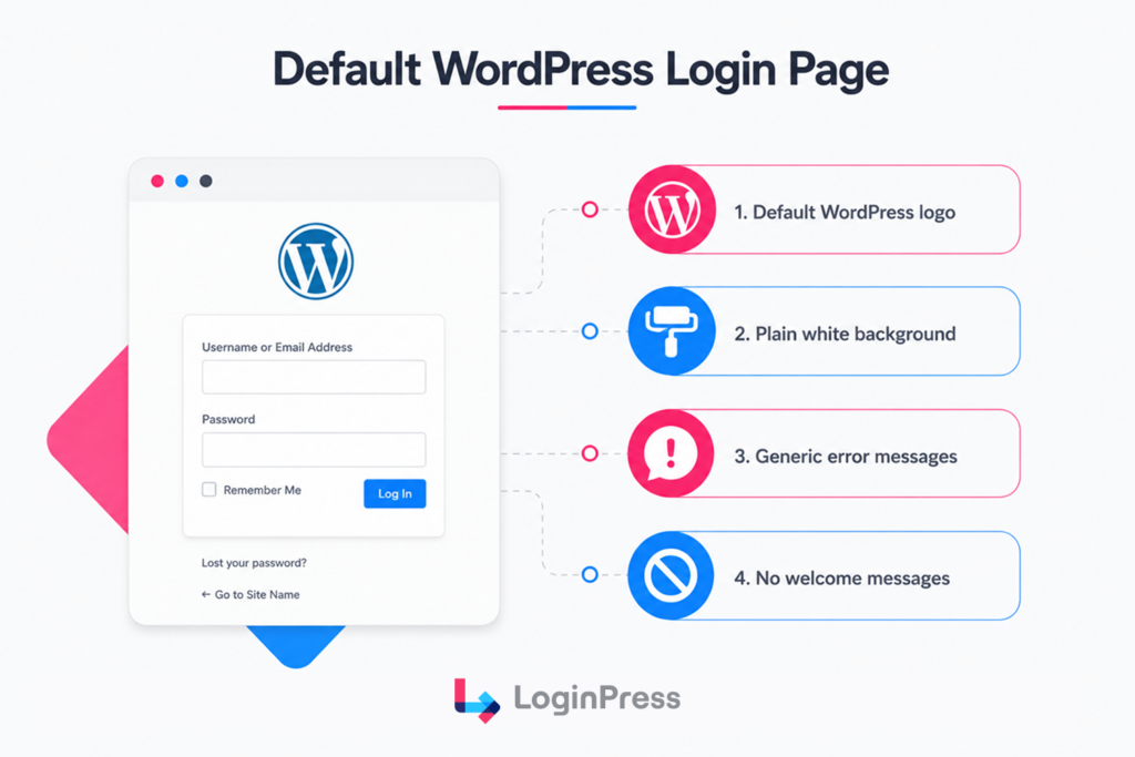 Default login page mistakes Default wordpress login page mistakes