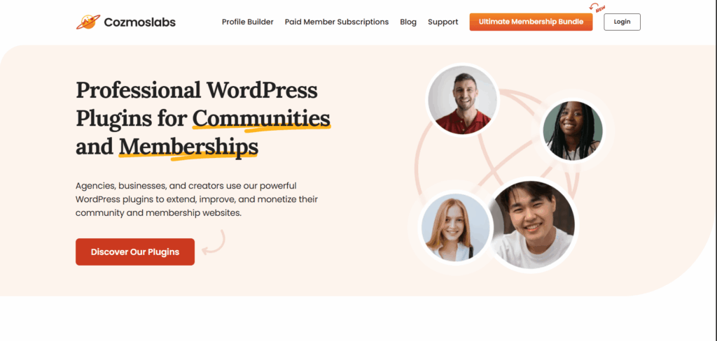 Cozmolabs website example Cozmolabs one page website examples shown