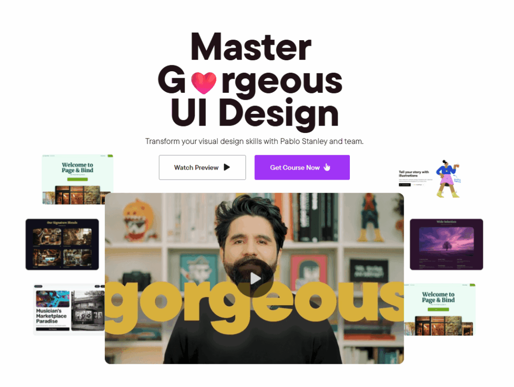 Creative portfolio website Shows one page website examples for creative personal brands