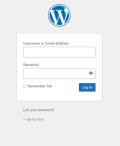 Default login form Shows wordpress default login page