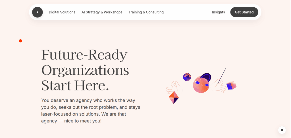 Saas website example Wokshop one page website example