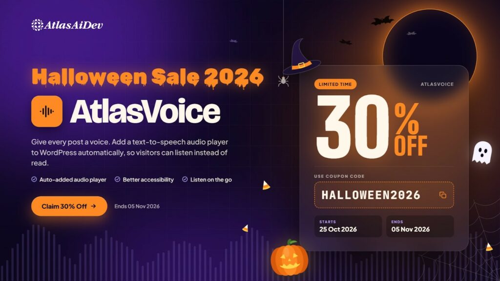 atlasvoice halloween 2026 AtlasVoice Halloween Sale Banner