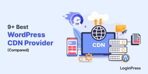 9+ best WordPress CDN providers banner with a CDN network illustration